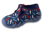 Befado Dark Blue Daycare Slippers with Cars Pattern / Sneakers SPEEDY | 110P503