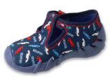 Befado Dark Blue Daycare Slippers with Cars Pattern / Sneakers SPEEDY | 110P503