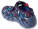Befado Dark Blue Daycare Slippers with Cars Pattern / Sneakers SPEEDY | 110P503