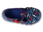 Befado Dark Blue Daycare Slippers with Cars Pattern / Sneakers SPEEDY | 110P503