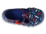 Befado Dark Blue Daycare Slippers with Cars Pattern / Sneakers SPEEDY | 110P503