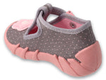 Befado Gray and Pink Daycare Slippers / Sneakers with Flower Patch - SPEEDY | 110P506N