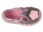 Befado Gray and Pink Daycare Slippers / Sneakers with Flower Patch - SPEEDY | 110P506N
