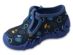 Befado Dark Blue Daycare Slippers with Robots Pattern / Sneakers SPEEDY | 110P515