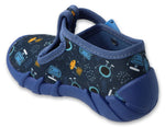 Befado Dark Blue Daycare Slippers with Robots Pattern / Sneakers SPEEDY | 110P515