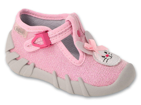 Befado Pink Daycare Slippers / Sneakers with Bunny Patch - SPEEDY | 110P374N