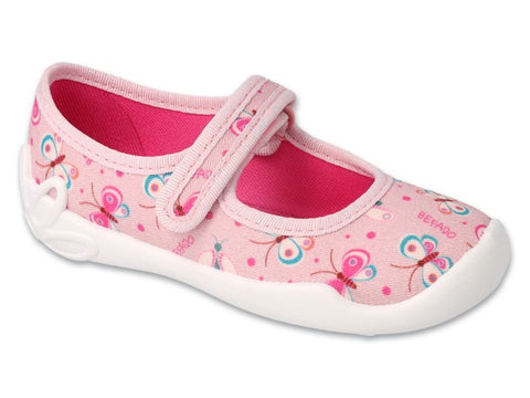 Befado Pink Daycare Slippers / Sneakers with Butterfly Pattern - BLANCA | 114X523