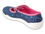 Befado Dark Blue Daycare Slippers / Sneakers with Flowers Pattern - BLANCA | 114X517