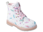 Befado White Ankle Boots with Candy Patter - CANDY | 169X034