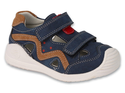 Befado Dark Blue Leather Sandals SNAKE | 170P083