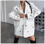 Italian Style White Blazer with Silver Hearts Decoration | PAL-02