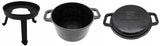 8 Liters 3 in 1 Black Enameled Cast Iron Pot - Kociołek Emaliowany Czarny | 8LEm-3in1