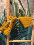 Girls Ribbed Mustard Beanie and Tube Scarf Set ~ 6-12 years | S-106-MY