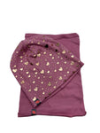 Girls' Beanie with Golden Hearts Pattern and Tube Scarf Set ~2-6 years | SERCA
