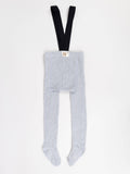 YO! Boy's Gray Cotton Tights with Suspenders | RAB-0047BG