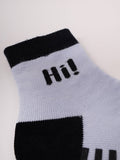 YO! Kids' Gray Ankle Socks with "HI" print and ABS | SKA-003BG