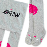 YO! Girls' Gray Cotton Crawling Tights with ABS on Feet and Knees | RAB-0025G-CAT3