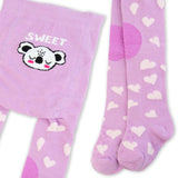 YO! Girls' Purple Cotton Crawling Tights with ABS on Feet and Knees | RAB-0025G-KOALA2
