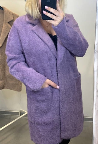 Classic Purple Alpaca Coat | 19IB67-P