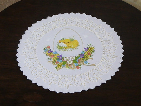 Easter White  Round Table Cloth 12.99 in | EVI-2