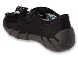 Befado Black Daycare Slippers with Bow SPEEDY | 109P146