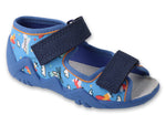 Befado Blue Sandals with Planes Pattern SNAKE | 350P052