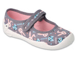 Befado Gray School Slippers / Sneakers with Cat and Bunny Pattern | 114X511