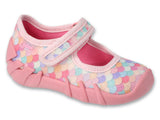 Befado Pink Daycare Slippers with Multicolor Pattern SPEEDY | 109P262