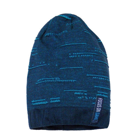 Boys' Dark Blue Patterned Beanie ~ 6-12 years | 38/193-E