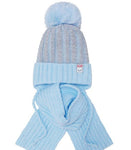 Toddler' Tied Hat with Pompom and Scarf Set ~ 1-3 Years | 38/417