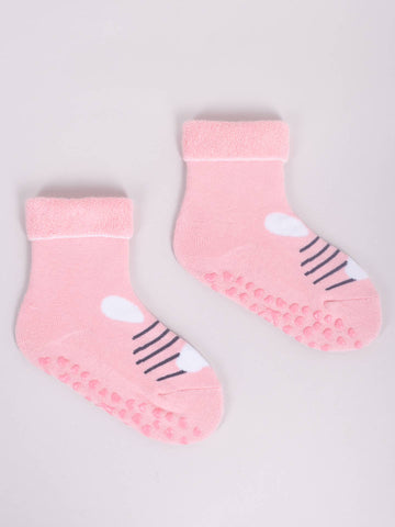 YO! Girls' Pink Ankle Socks with ABS | SKF-0005GAA-P