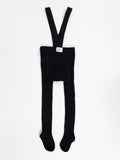YO! Boy's Black Cotton Tights with Suspenders | RAB-0047BBL