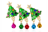 Three Christmas Trees with Bells Large Brooch - Broszka | BR0-227