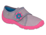 Befado Dusty Pink Daycare Slippers / Sneakers with Flower Patch - DANNY | 974X528