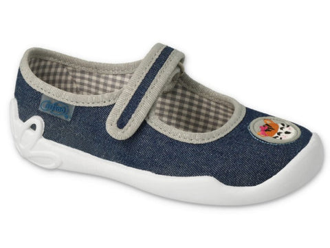 Befado Dark Blue Daycare Slippers / Sneakers with Tiger Pattern - BLANCA | 114X498