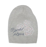 Pearl Beige Beanie with Hearts Print ~ 6-12 years | 40/174-C
