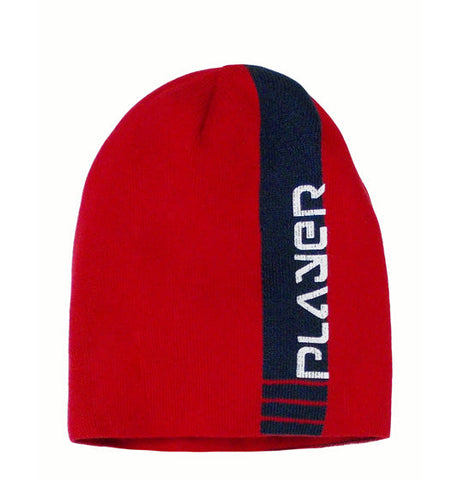 Boys' Red Printed Beanie ~6-12 years | 42/209-F