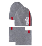 Boys' Gray Hat and Tube Scarf Set ~ 6-12 years | 42/538