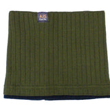 Kids' Olive Green Ribbed Double Sided Tube Scarf - KOMIN / TUBA | 42/233-E