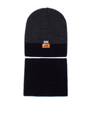 Boys' Black and Dark Gray Beanie and Tube Scarf Set | 42/598-B