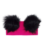 Girls'Fuschia Headband withDouble Pom Pom ~ 4-7 years  | 44/487