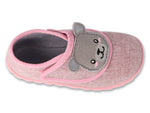 Befado Pink Daycare Slippers / Sneakers with Bear Patch - HONEY | 454P037