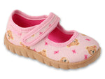 Befado Pink Daycare Slippers / Sneakers with Bear Pattern - FLEXI | 460P018