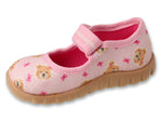 Befado Pink Daycare Slippers / Sneakers with Bear Pattern - FLEXI | 460P018