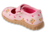 Befado Pink Daycare Slippers / Sneakers with Bear Pattern - FLEXI | 460P018