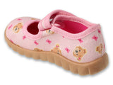 Befado Pink Daycare Slippers / Sneakers with Bear Pattern - FLEXI | 460P018