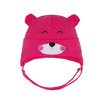 Dark Pink Girls' Tied Hat with Mouse Print - 1-3 Years | 46/016-46-DP