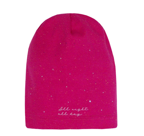 Girls' Pink Beanie with Sparkling Details | 46/154-C