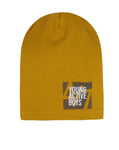 Boys' Mustard Printed Beanie ~ 6-12 years | 46/195-B