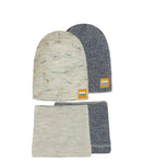 Boys' Double Sided Beanie with Dino Print and Tube Scarf Sets ~ 4-8 years |46/477-BG